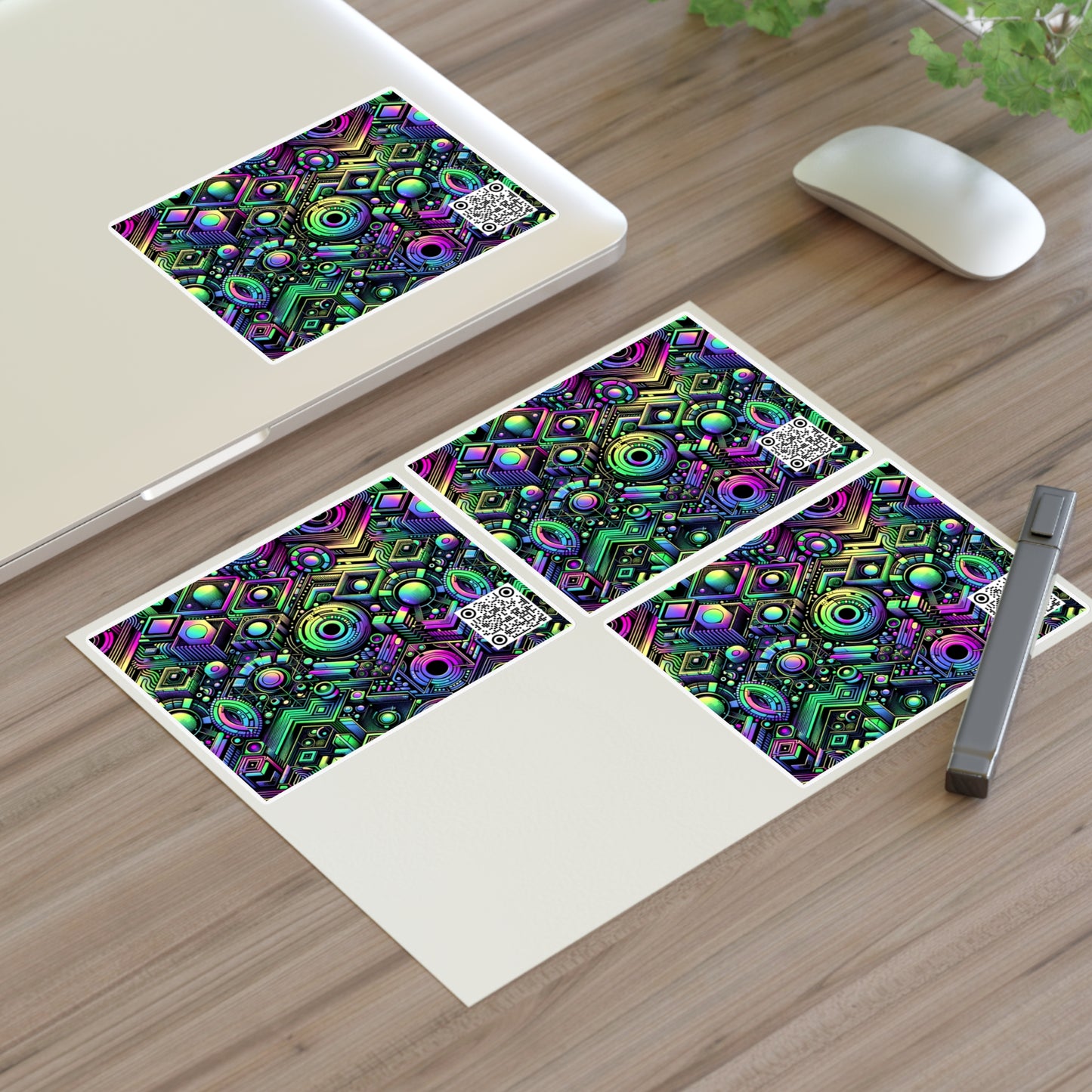 Tech-Tonal Graphics Tech-Forward Streetwear Sticker Sheets - 8404 Design-46