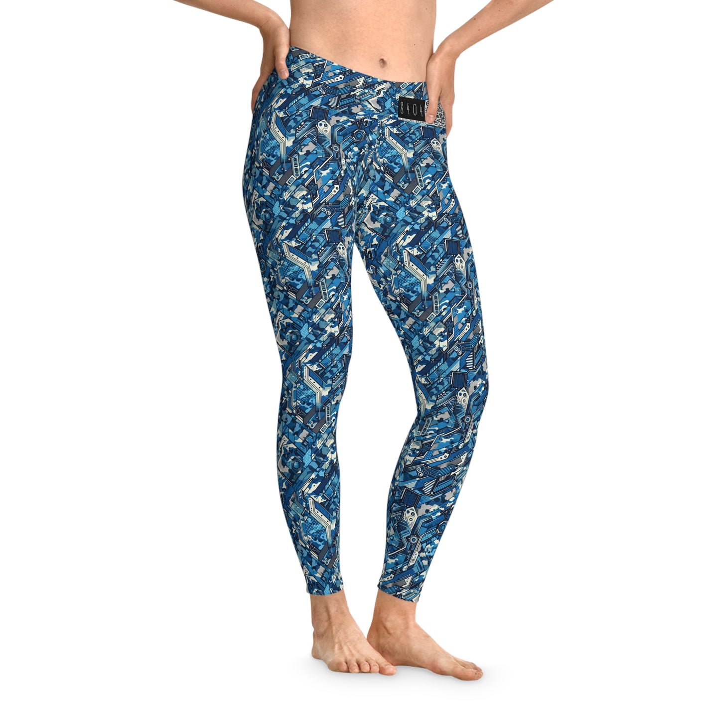 Tech Urban Camo Tech-Forward Streetwear With a Futuristic Military Edge Stretch Leggings - 8404 Design-39