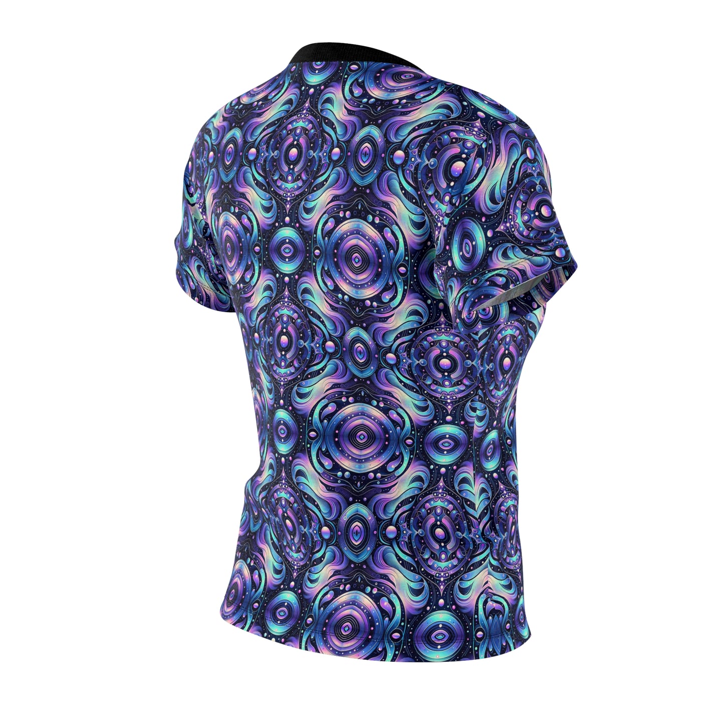 Iridescent Tech Fusion Tech-Forward Streetwear Women's Cut & Sew Tee - 8404 Design-62