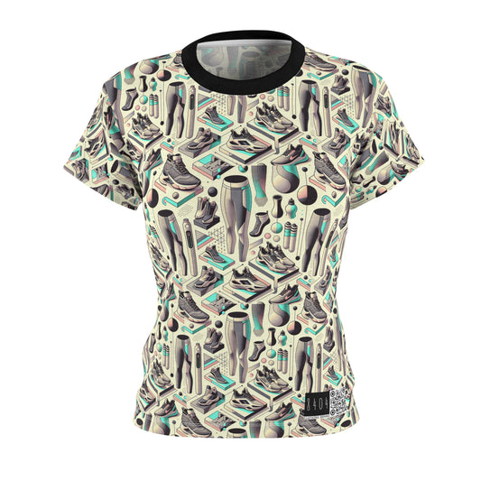 Tech-Infused Athleisure Futuristic Athletic Tech Women's Cut & Sew Tee - 8404 Design-44