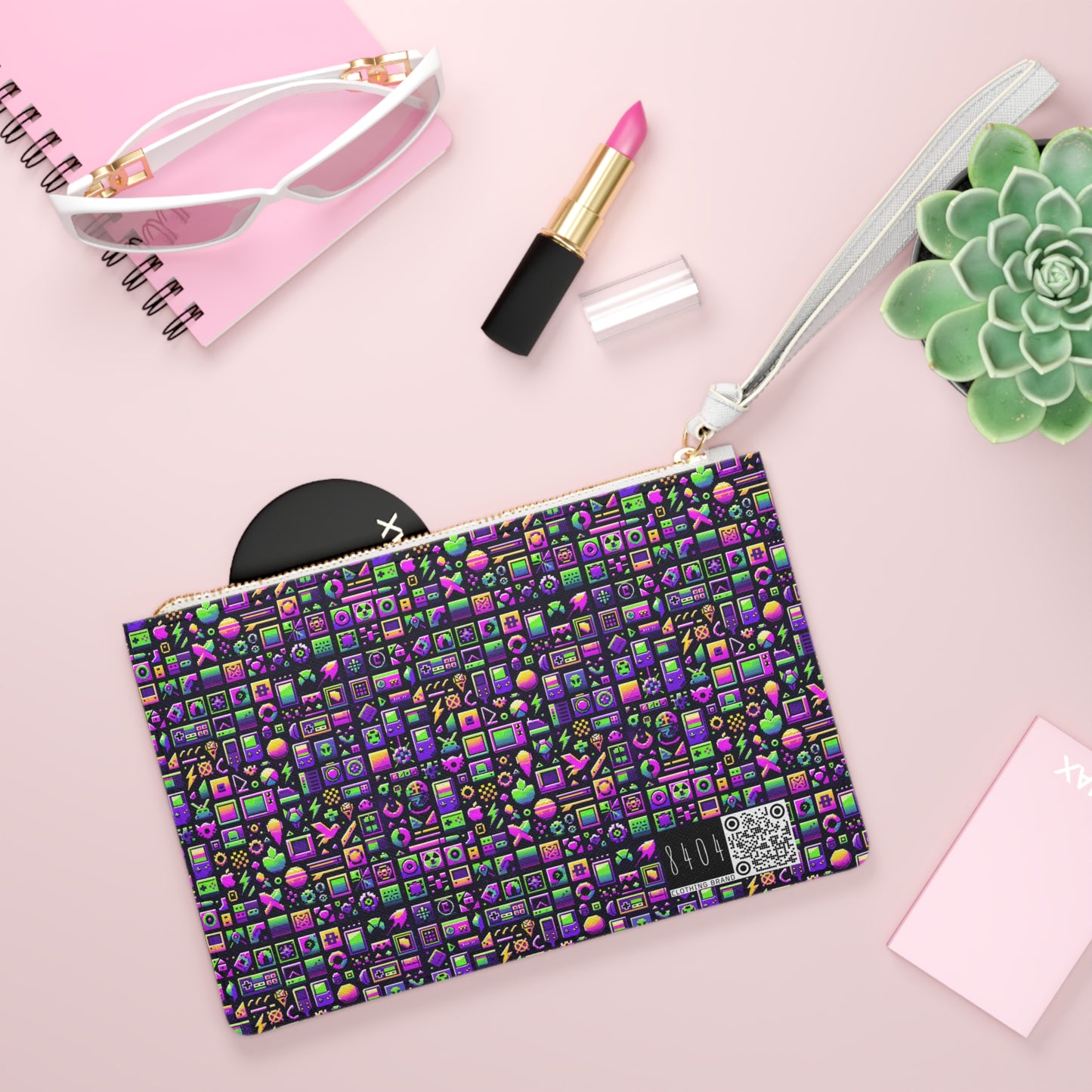 Digital Nostalgia Remix Modern Vintage Fusion Clutch Bag - 8404 Design-49