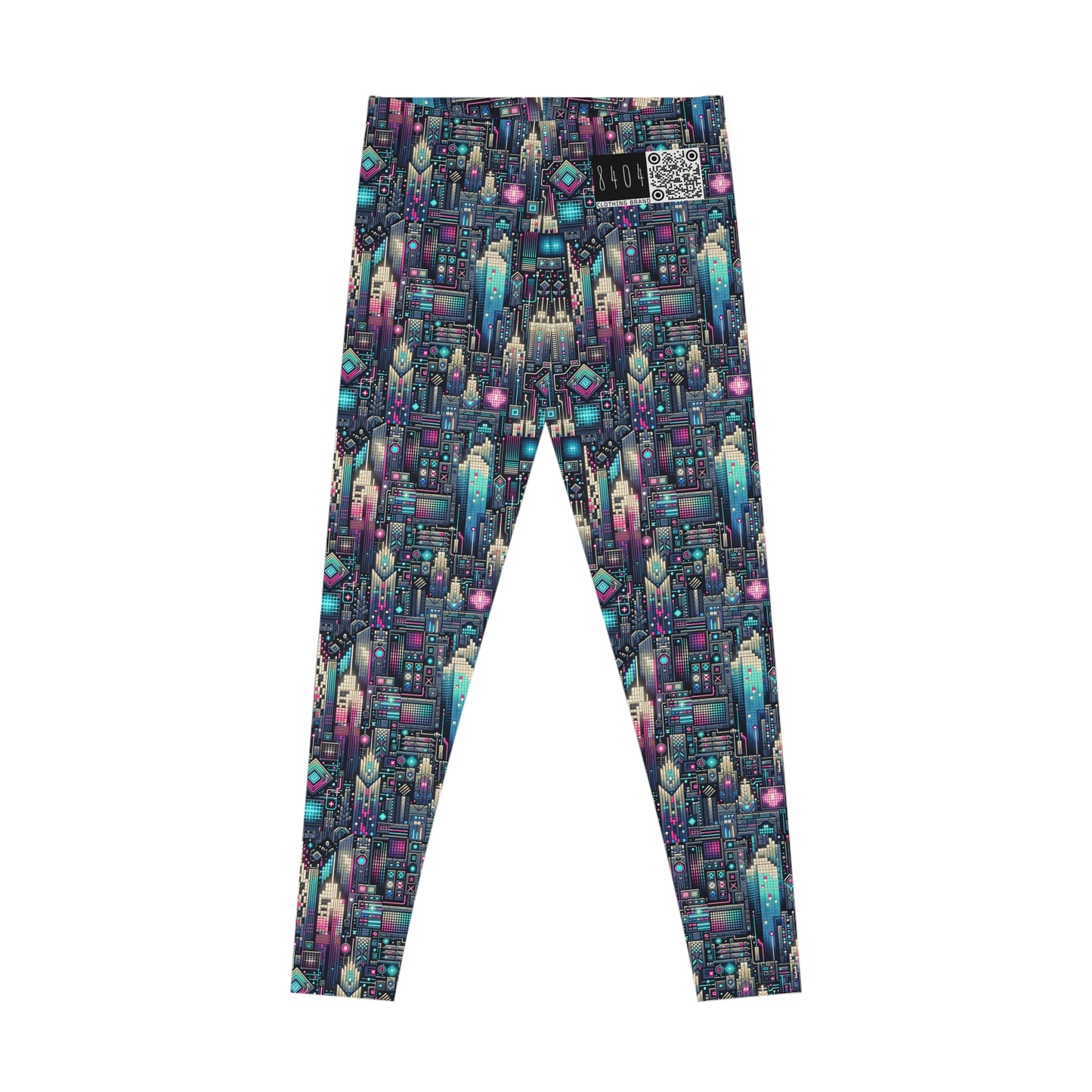 Digital Renaissance Tech-Forward Maximalism Stretch Leggings - 8404 Design-56