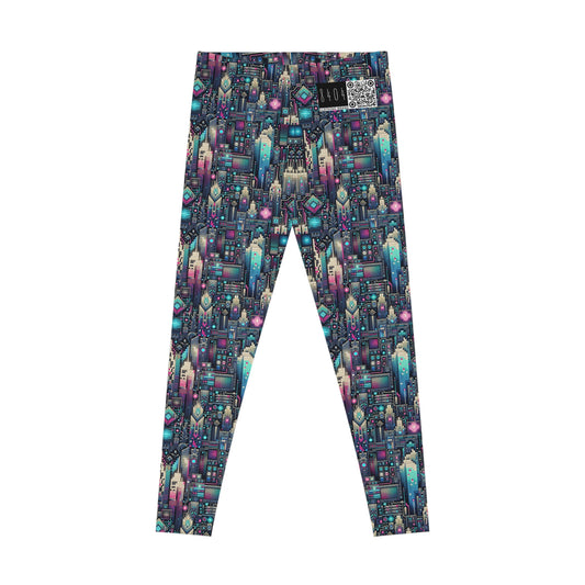Digital Renaissance Tech-Forward Maximalism Stretch Leggings - 8404 Design-56