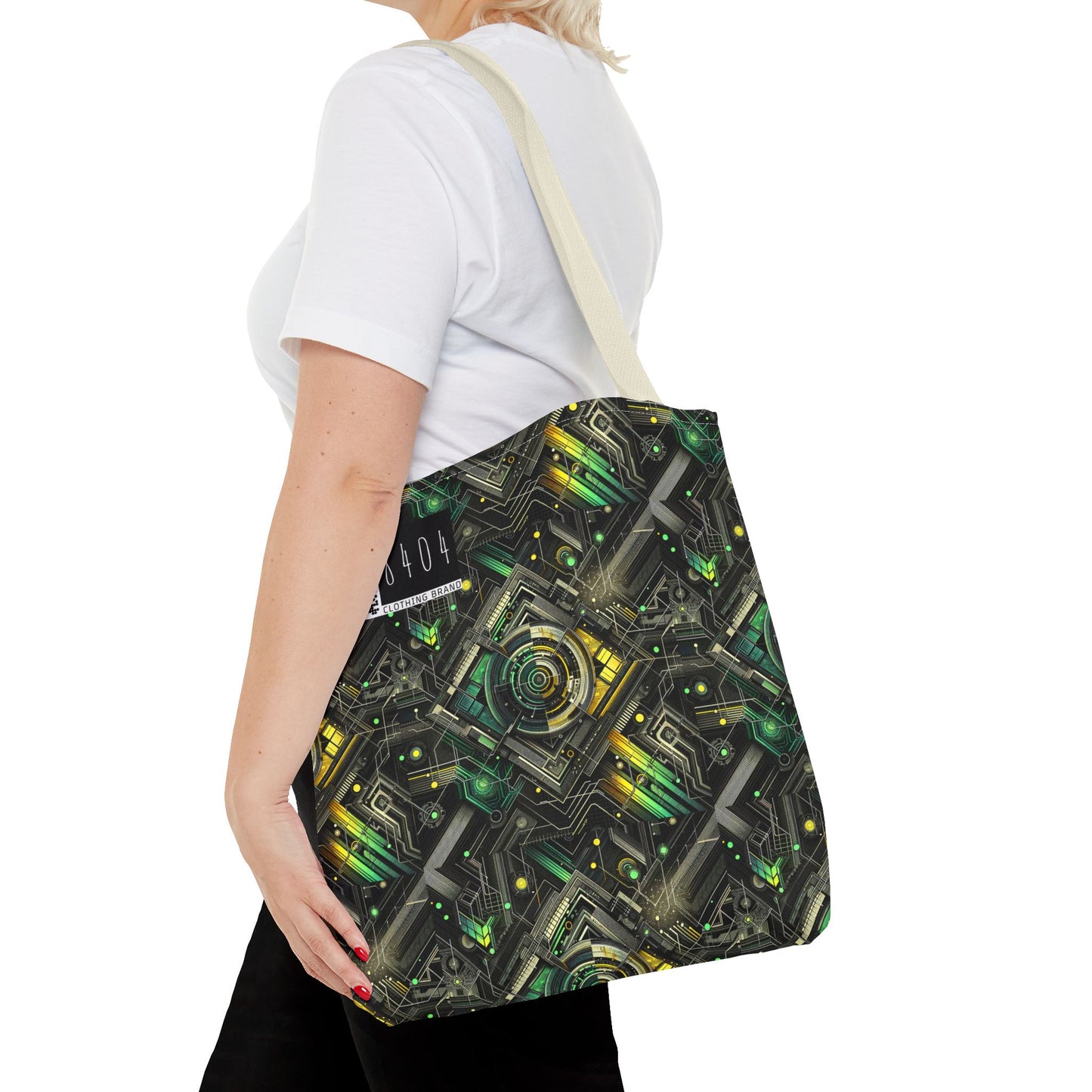 Tech Noir Graphics Tech-Inspired Streetwear Tote Bag - 8404 Design-57