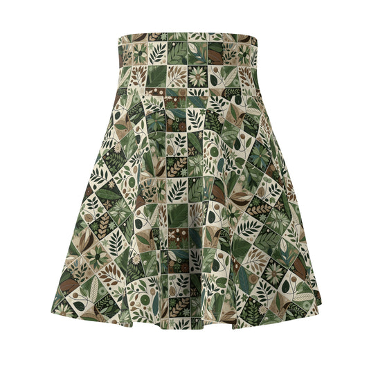 Streetwear Sustainability Environmentally Conscious Streetwear with a Natural Aesthetic Women's Skater Skirt - 8404 Design-57