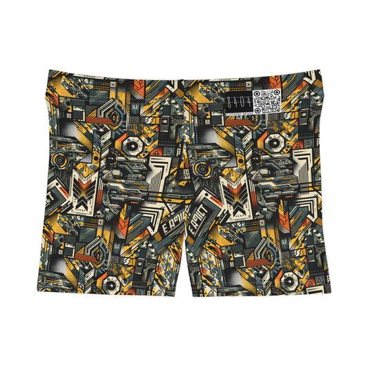 Digital Punk Futuristic Grunge Women's Shorts - 8404 Design-49