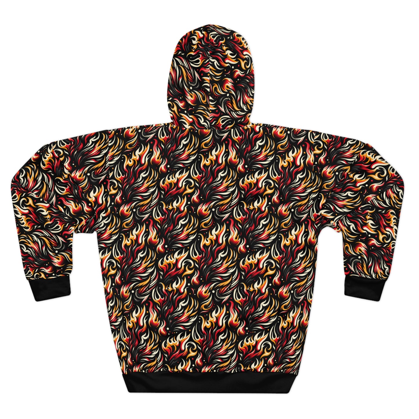 Fire & Flames Bold Streetwear Statement Pullover Hoodie - 8404 Design-60