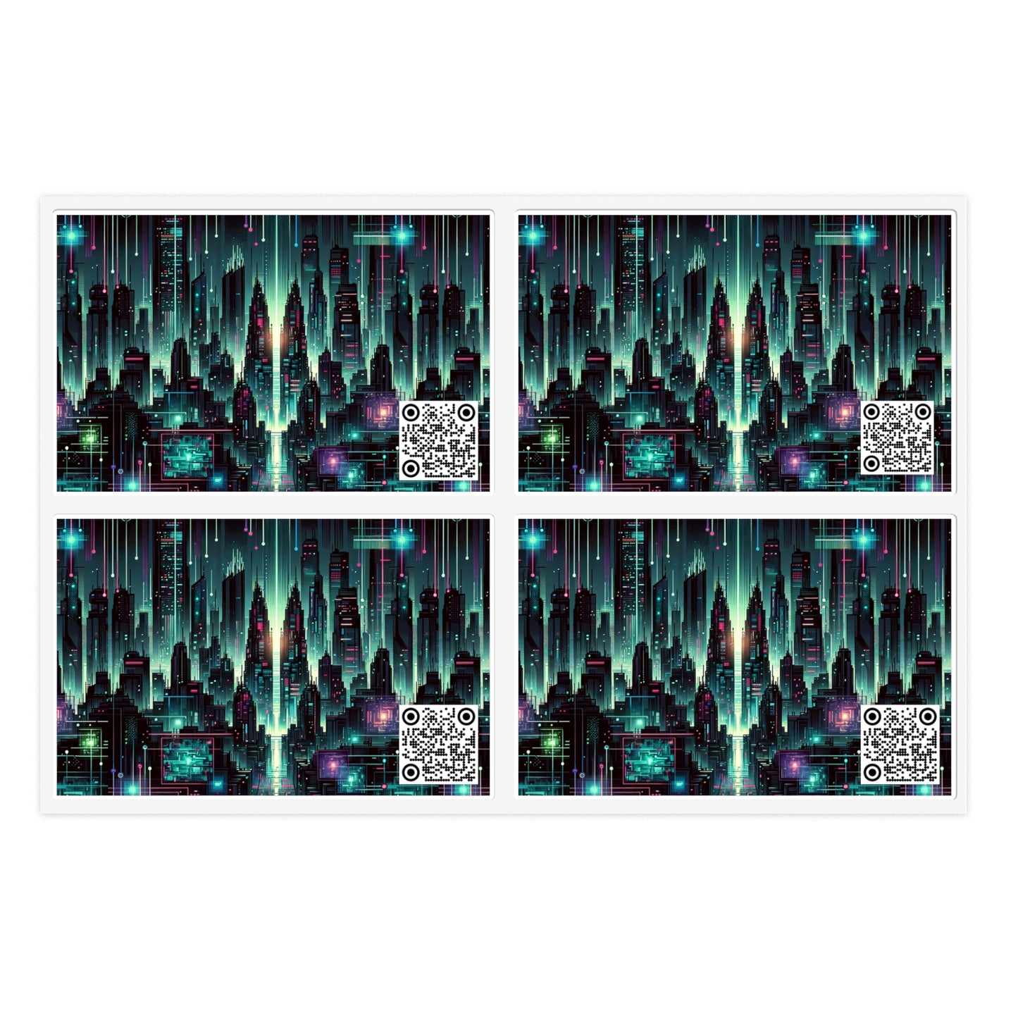 Tech Noir Graphics Cyberpunk Tech Aesthetic Sticker Sheets - 8404 Design-69