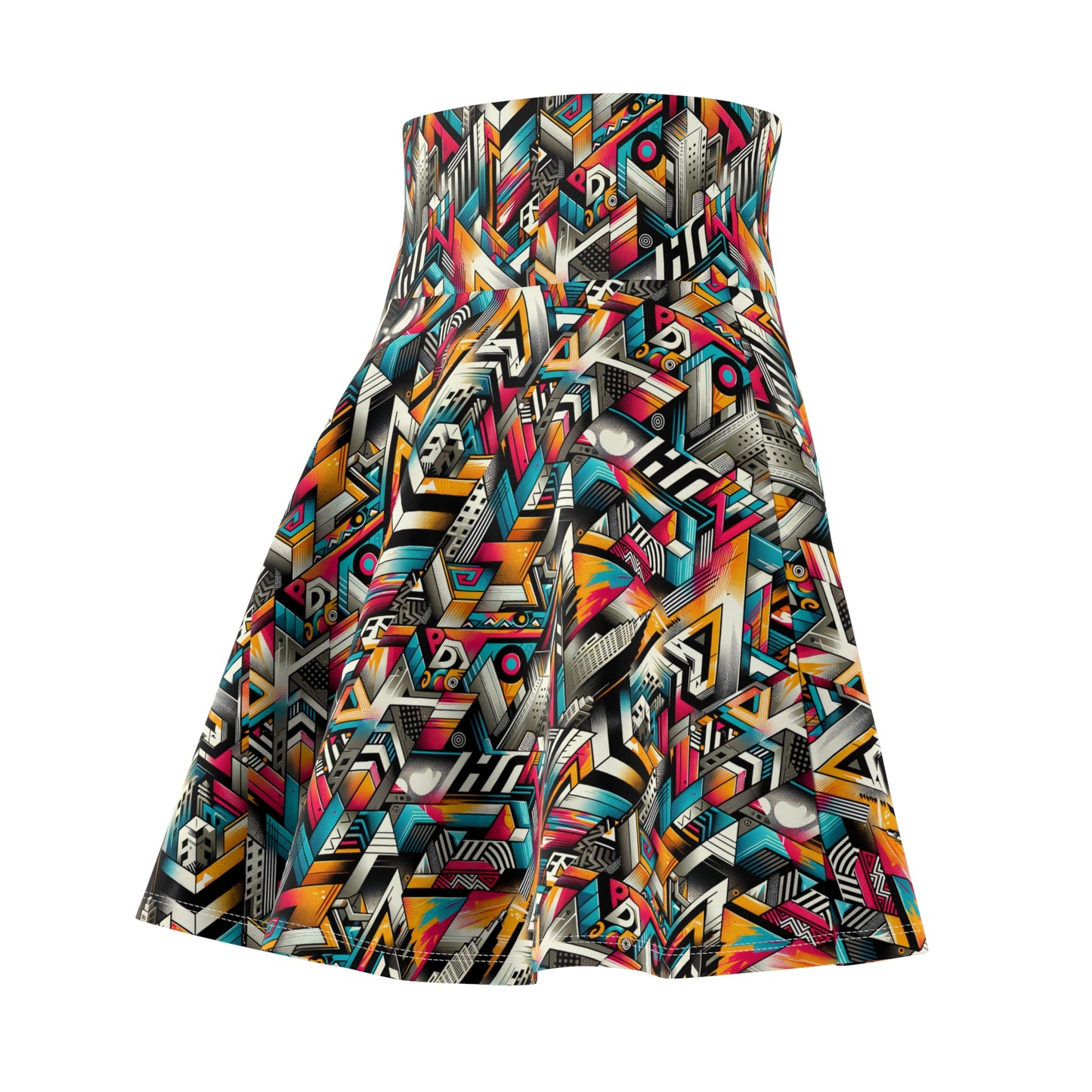 Graffiti Revival Urban Street Art Women's Skater Skirt - 8404 Design-62