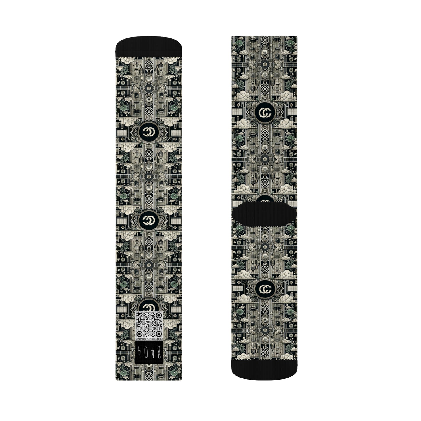 Cyber Garden Party Tech Garden Extravaganza Sublimation Socks - 8404 Design-54