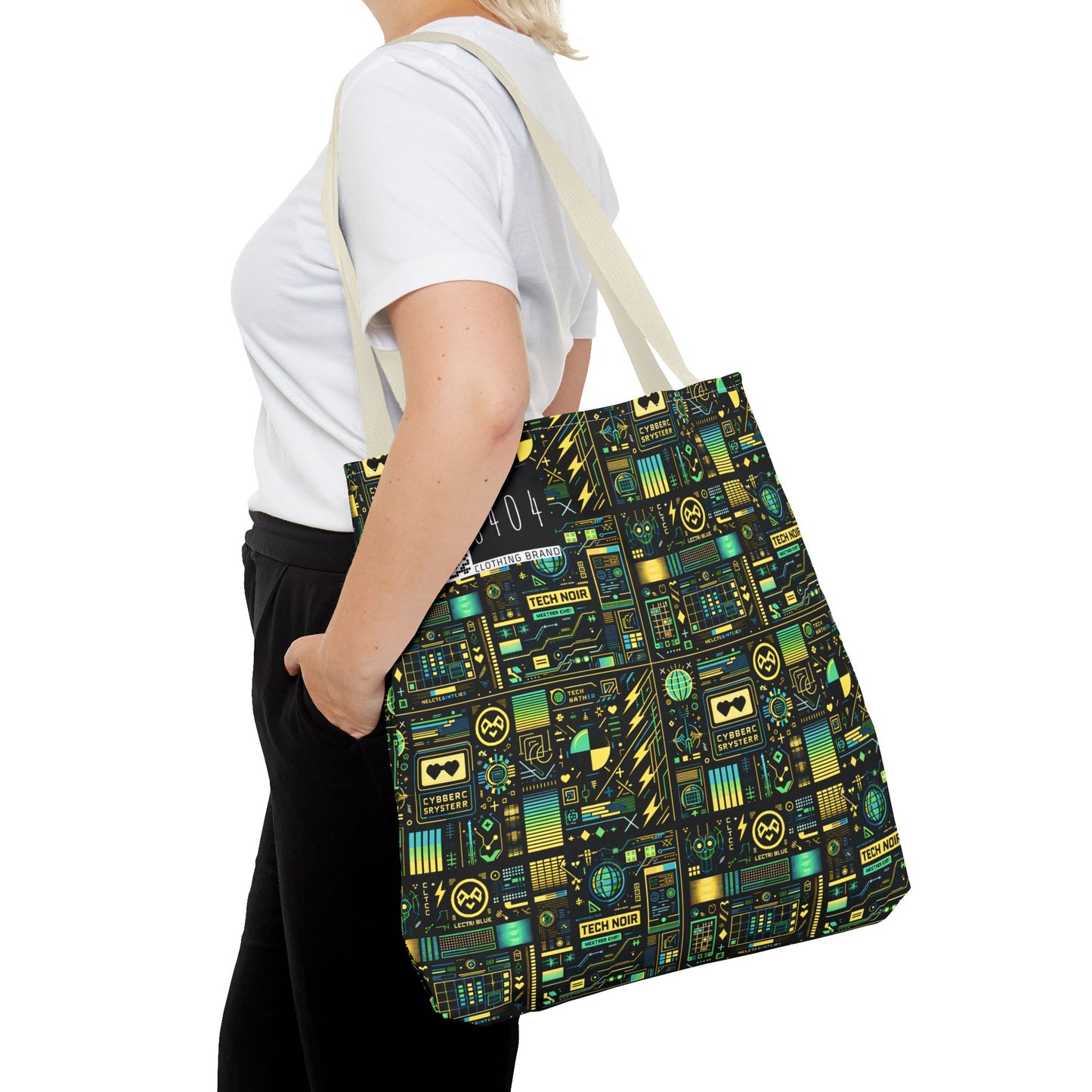 Digital Dystopia Tech Noir Tote Bag - 8404 Design-57