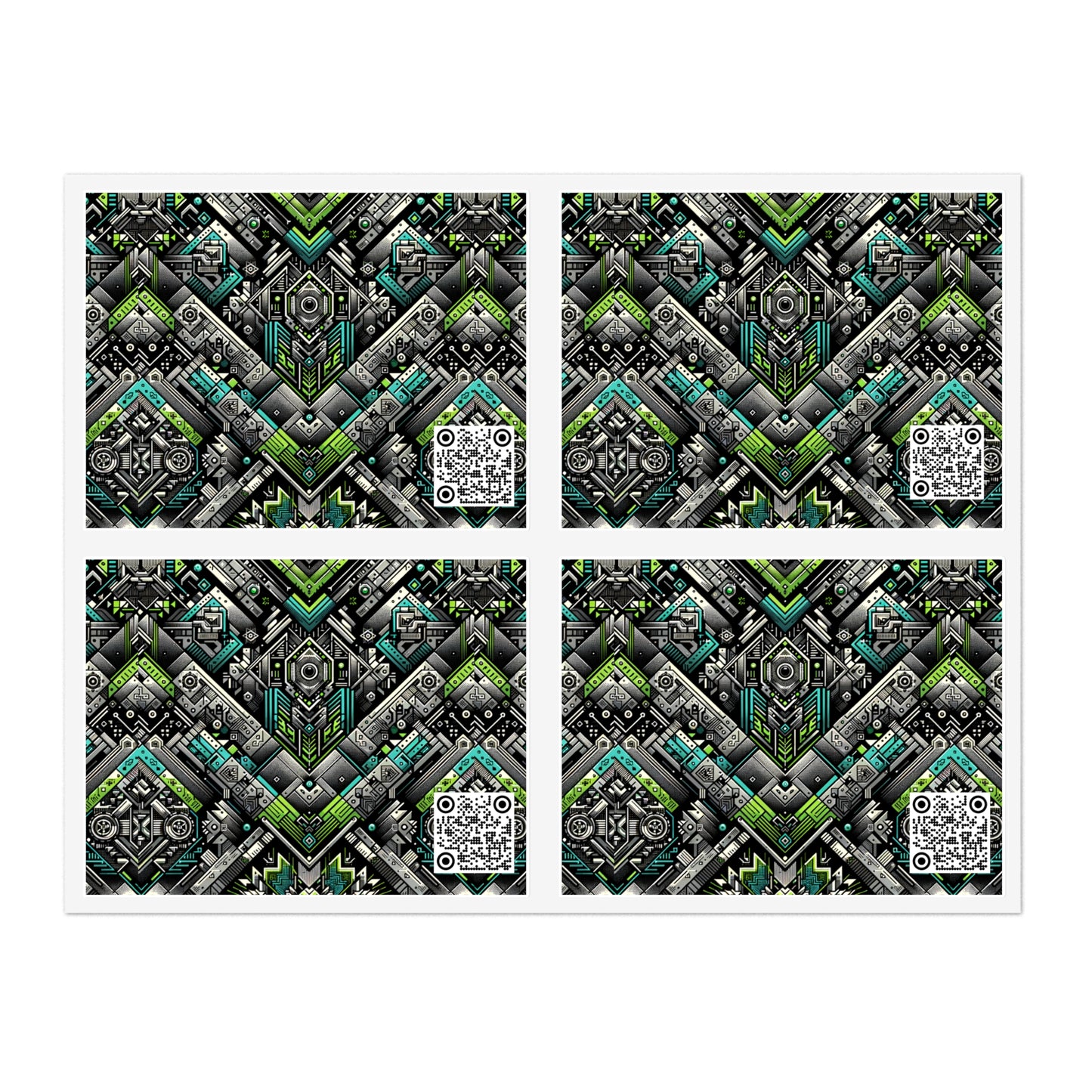 Tech-Infused Graphics Tech-Forward Streetwear Sticker Sheets - 8404 Design-48