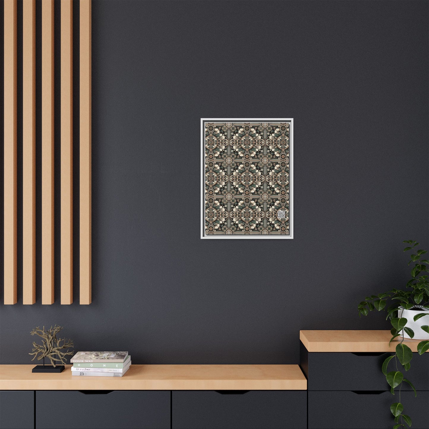 Cyber Garden Party Tech Garden Extravaganza Matte Canvas, Framed (multi-Color) - 8404 Design-66 A