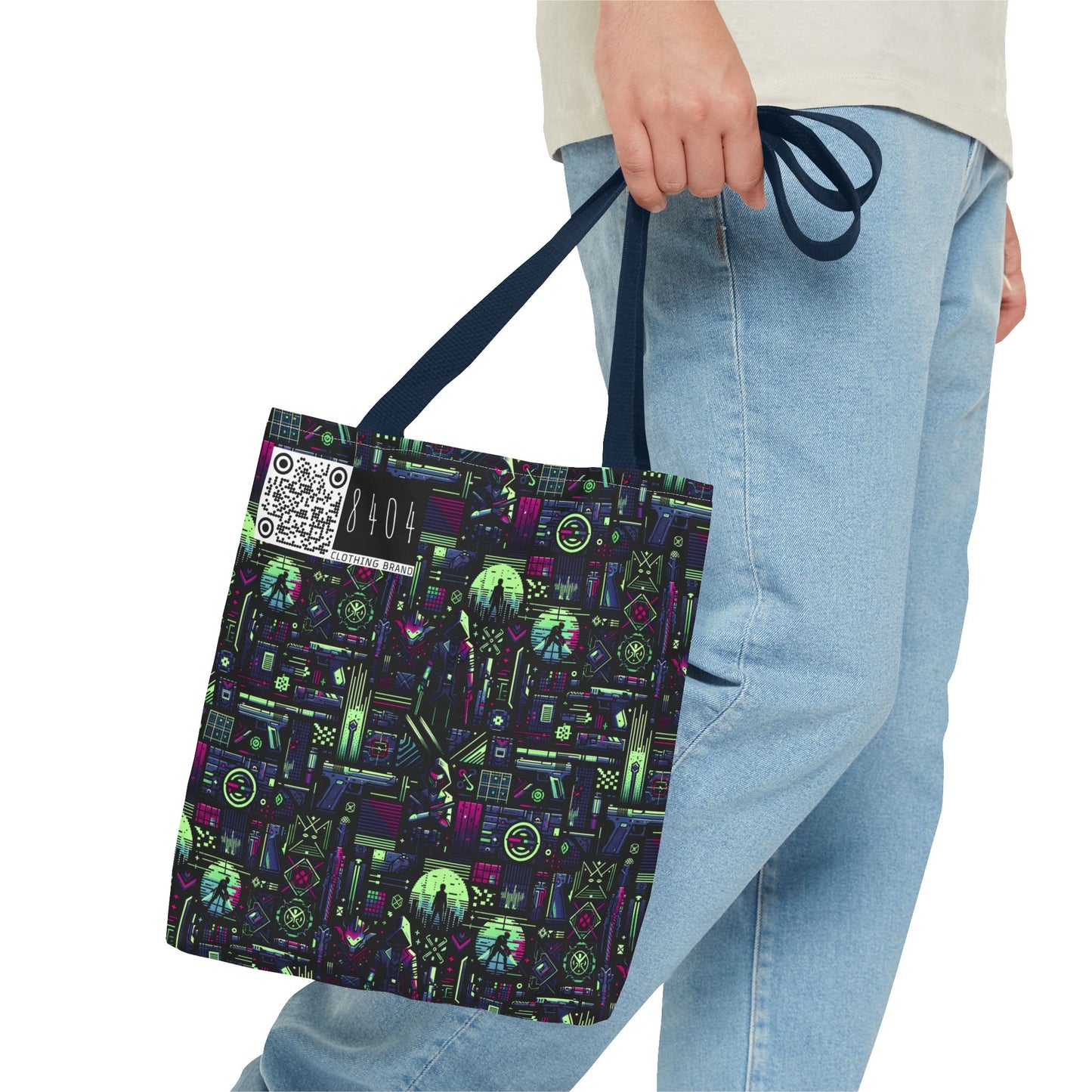 Tech Noir Futuristic Cyberpunk Tote Bag - 8404 Design-63