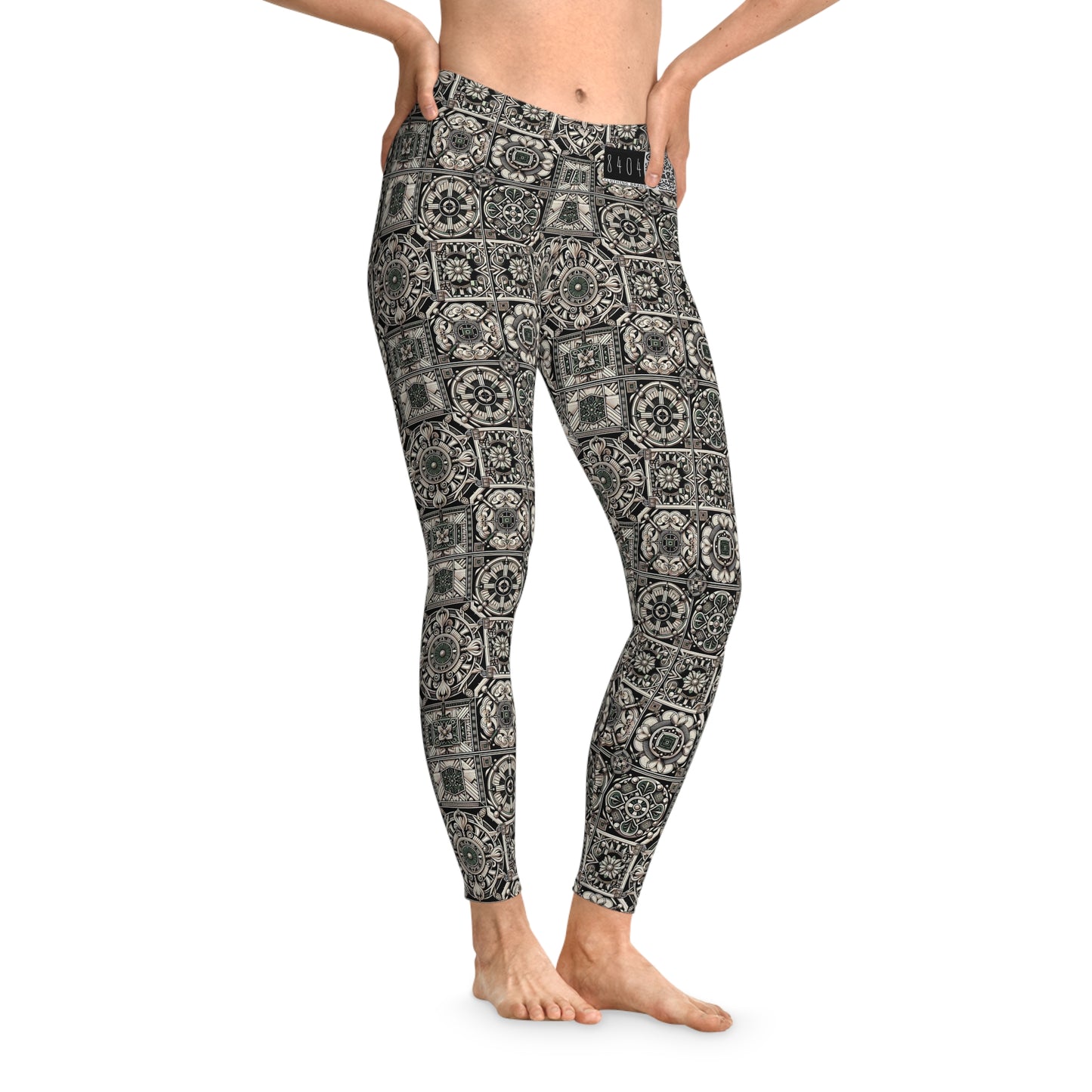 Cyber Garden Party Tech Garden Extravaganza Stretch Leggings - 8404 Design-45