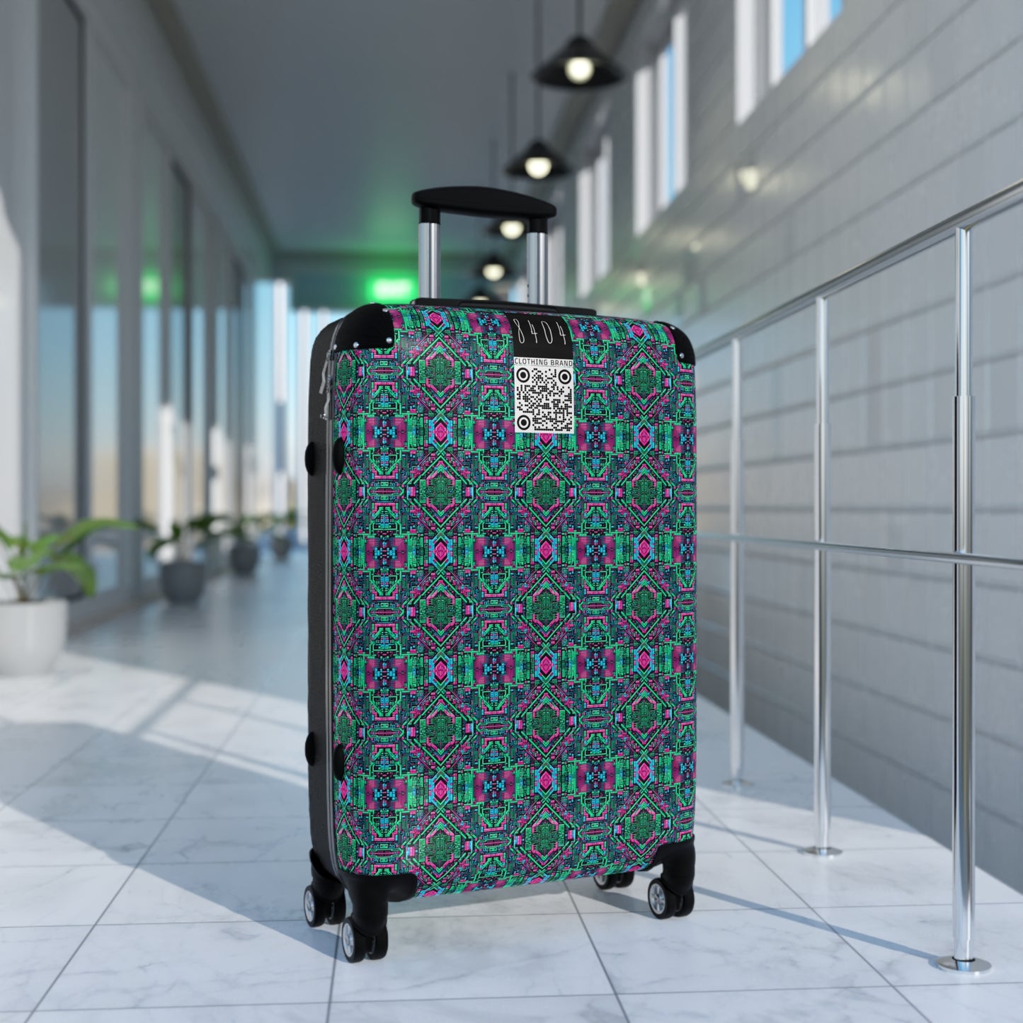 Digital Glitch Vibes Tech-Inspired Streetwear Suitcase - 8404 Design-71