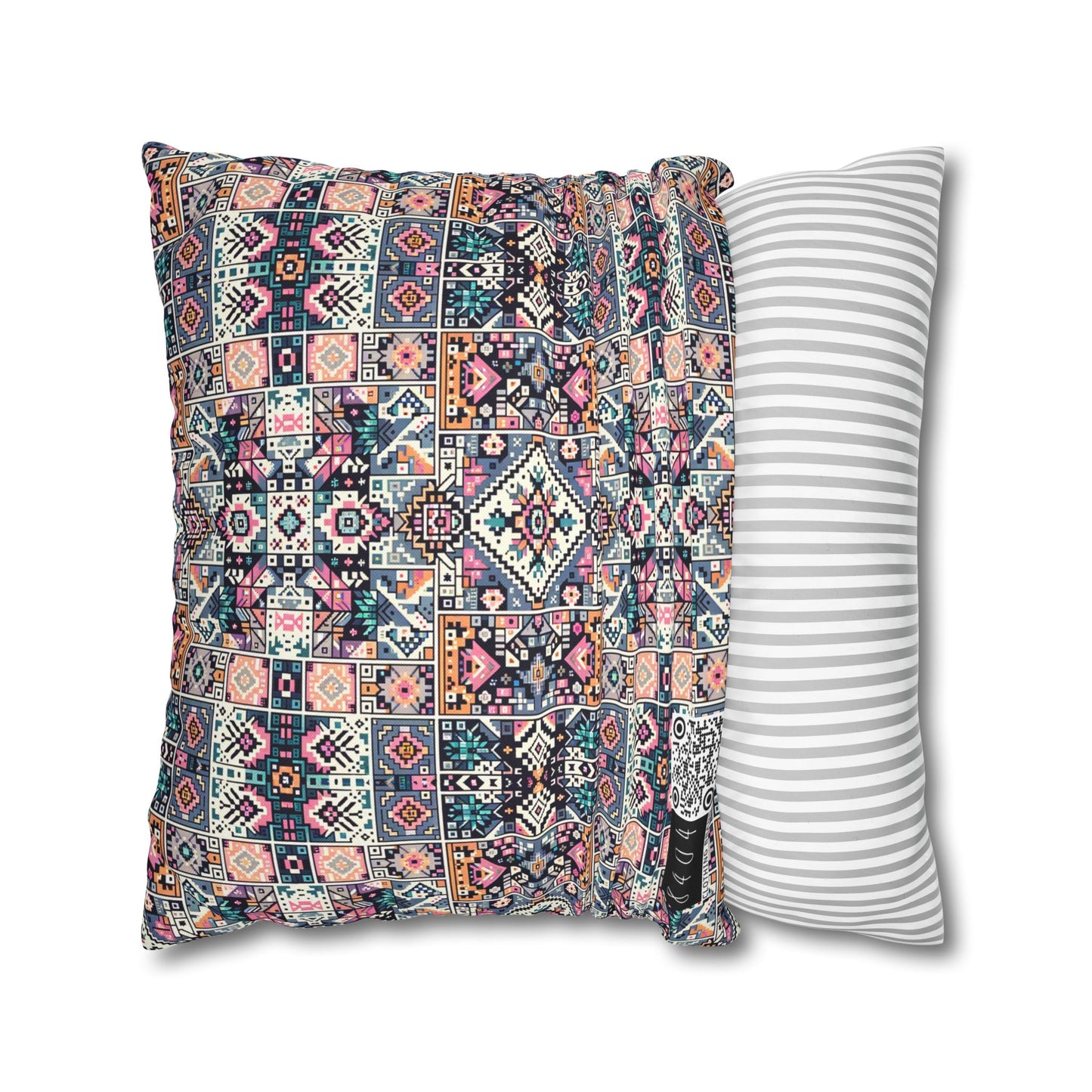 Spun Polyester Square Pillowcase - 8404 Design-02