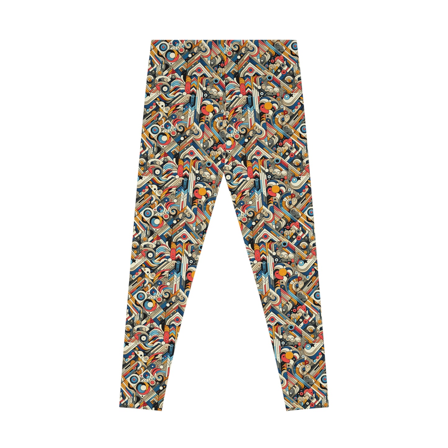 Abstract Graphic Art Modern Artistic Expression Stretch Leggings - 8404 Design-62