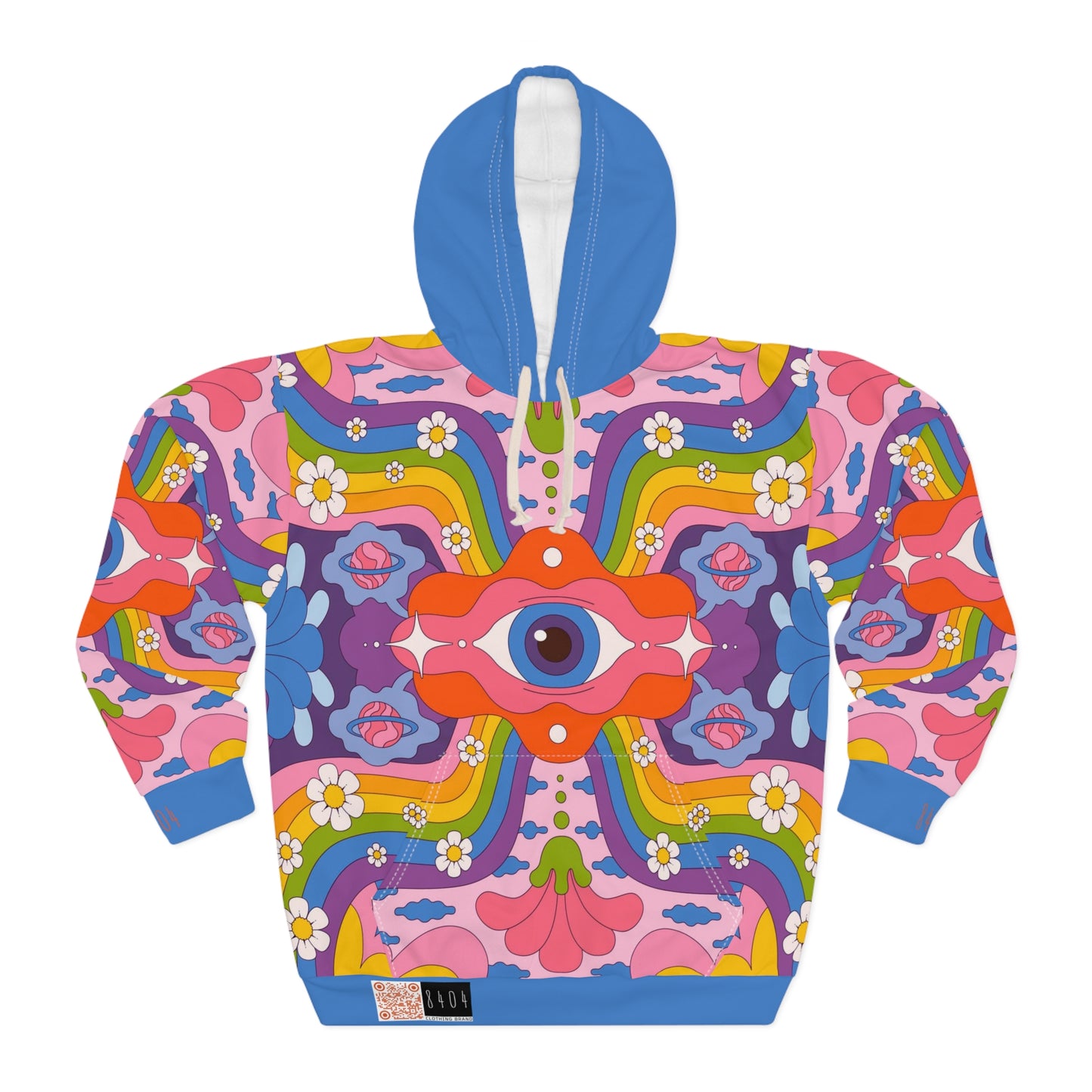 8404's Unisex Adult "the Eye of Trance in Blue" Fashion Pullover Hoodie
