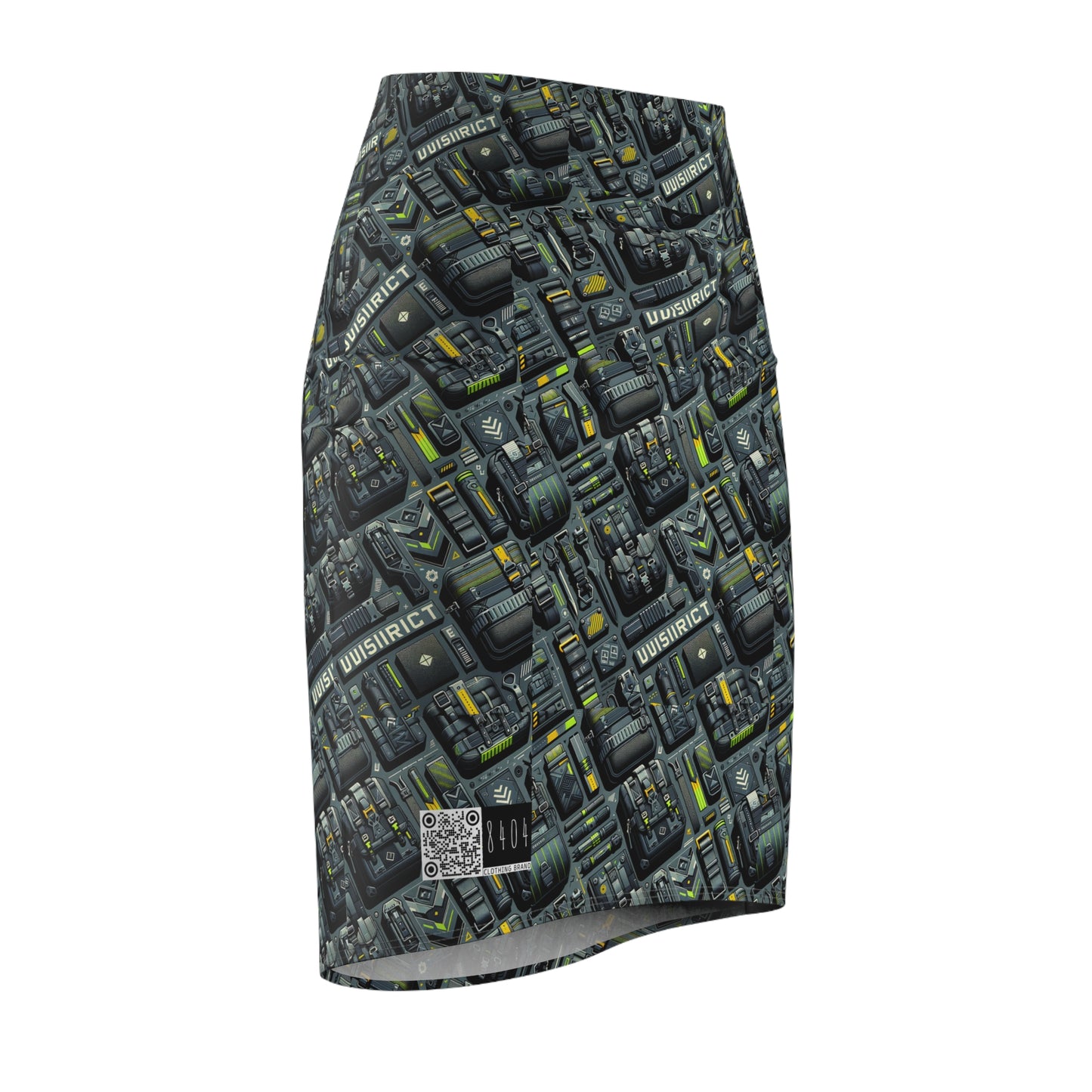 Tech Utility Streetwear Futuristic Tech-Forward Women's Pencil Skirt - 8404 Design-47