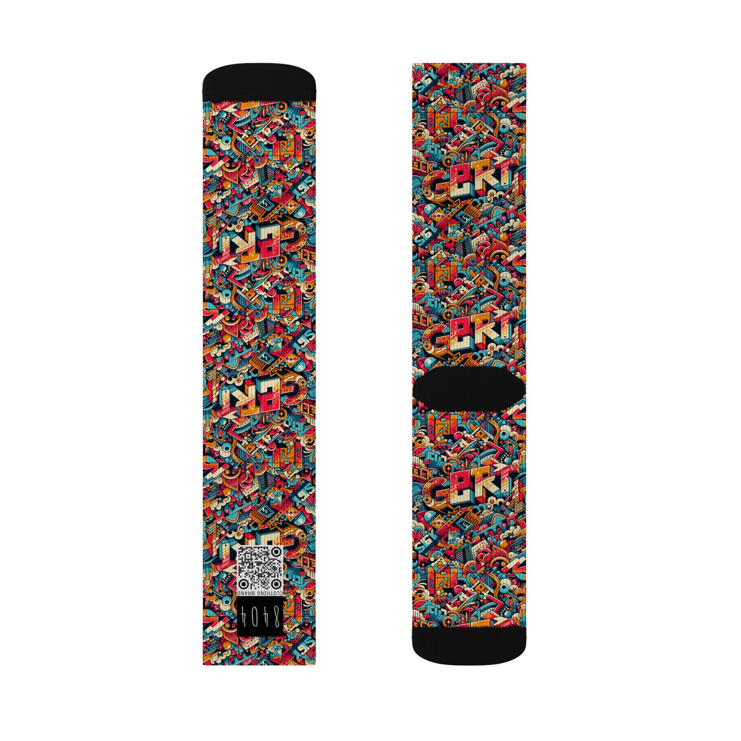Neo-Traditional Street Art Modern Street Art Fusion Sublimation Socks - 8404 Design-58