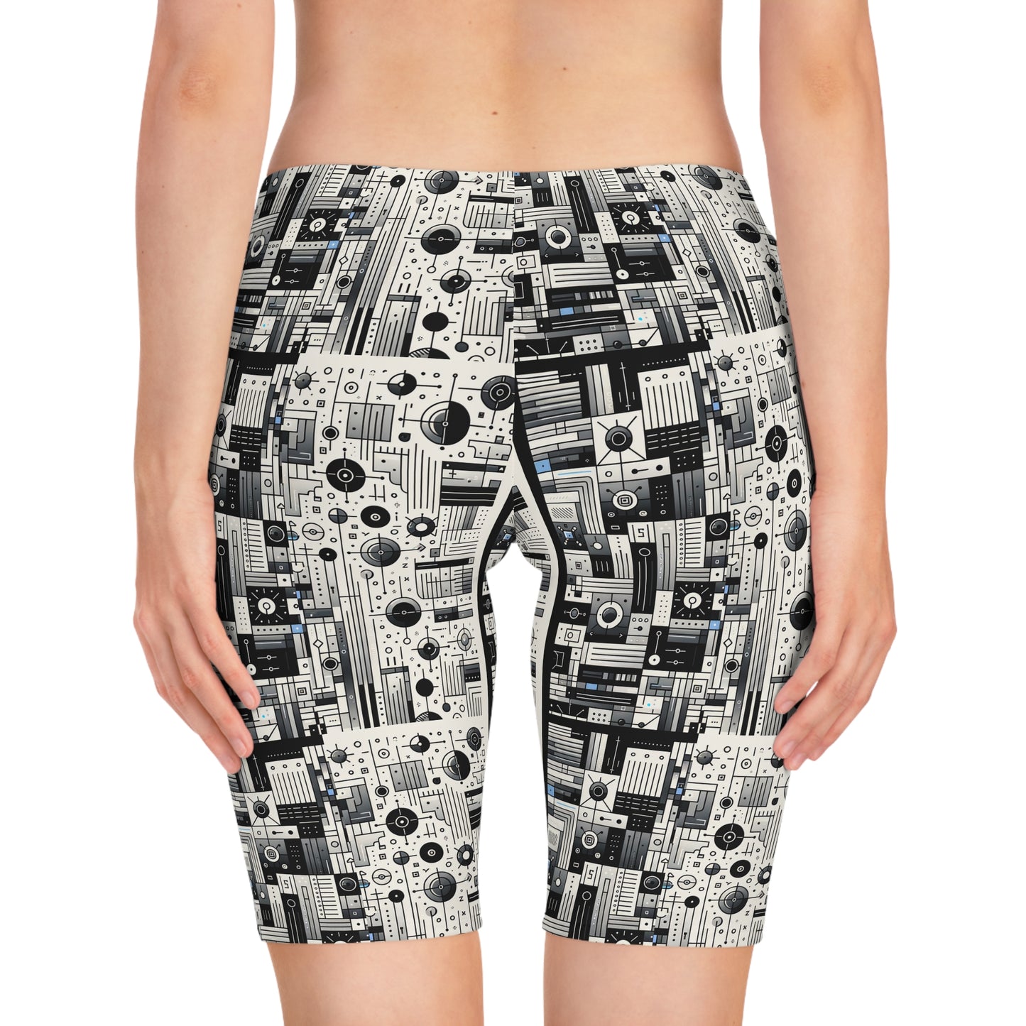 Digital Minimalism Minimalist Tech Women's Bike Shorts - 8404 Design-66