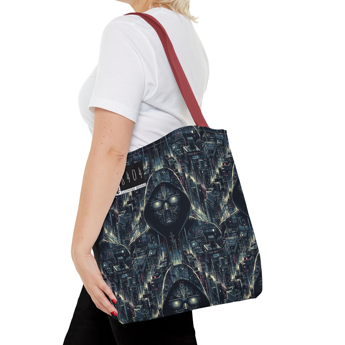 Tech Noir Aesthetics Sleek Tech Streetwear Tote Bag - 8404 Design-56