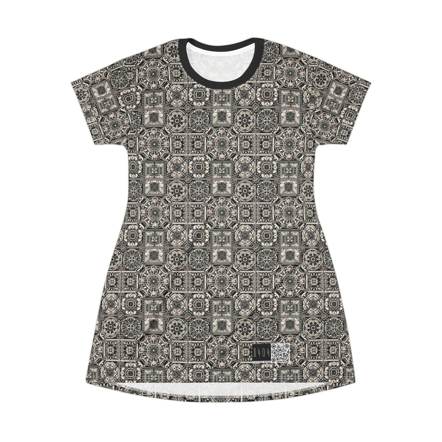 Cyber Garden Party Tech Garden Extravaganza T-Shirt Dress - 8404 Design-45