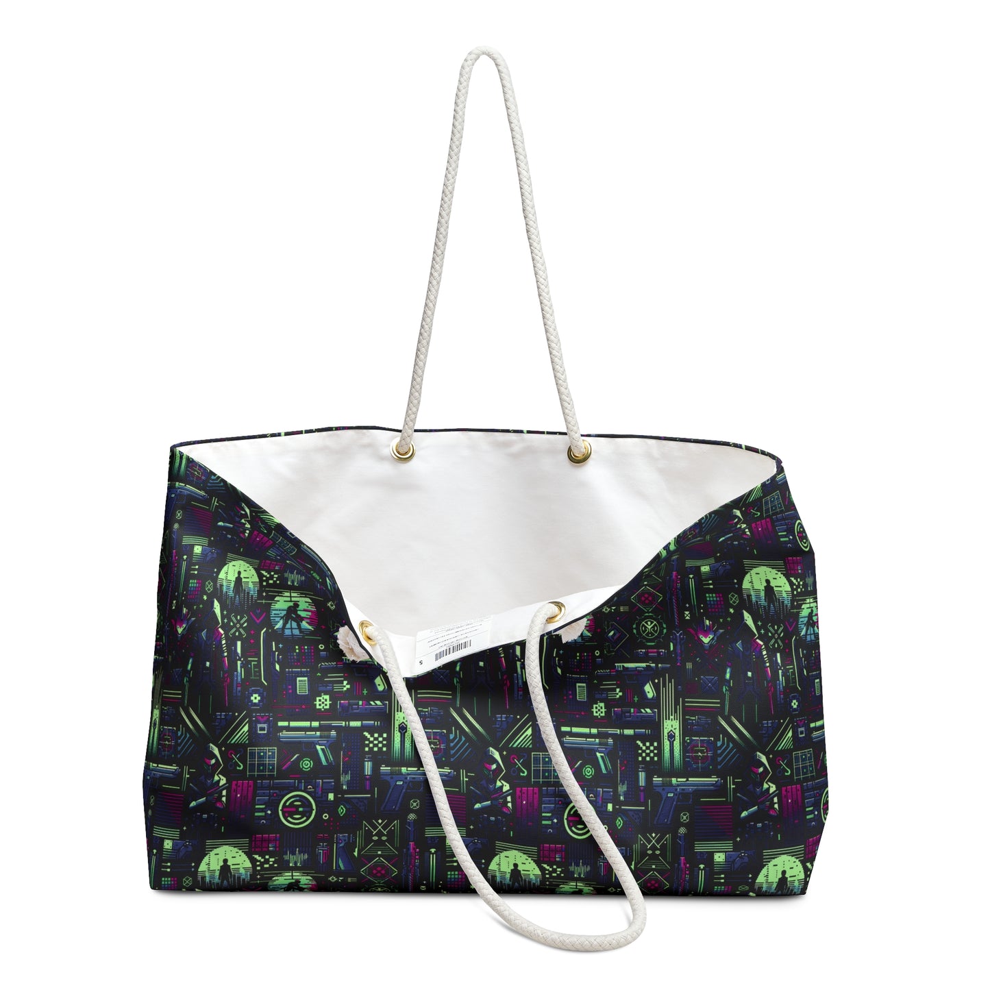 Tech Noir Futuristic Cyberpunk Weekender Bag - 8404 Design-63