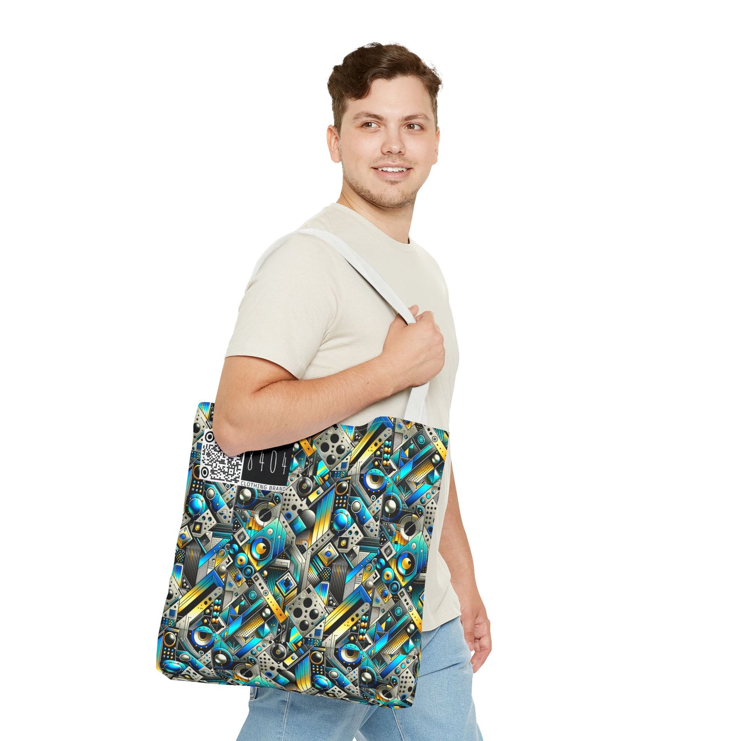 Tech Art Fusion Tech-Forward Streetwear Tote Bag - 8404 Design-50