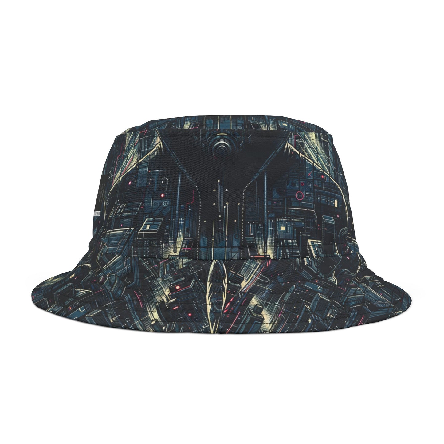 Tech Noir Aesthetics Sleek Tech Streetwear Bucket Hat - 8404 Design-56