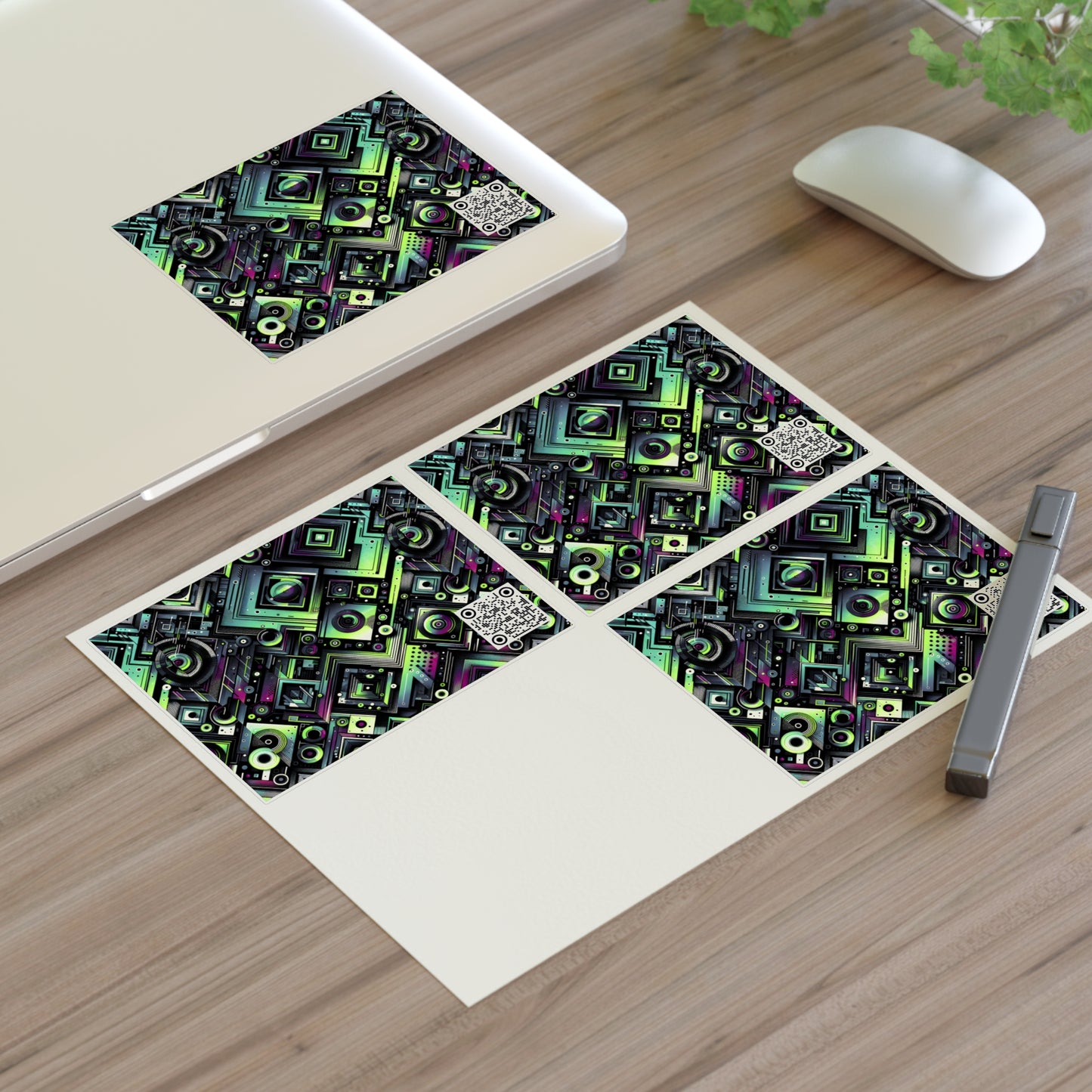 Tech-Tonal Graphics Tech-Forward Streetwear Sticker Sheets - 8404 Design-62