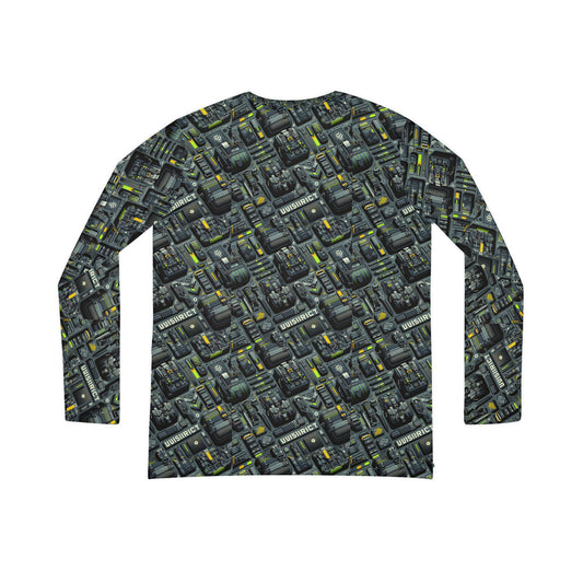 Tech Utility Streetwear Futuristic Tech-Forward Women's Long Sleeve V-Neck Shirt - 8404 Design-47