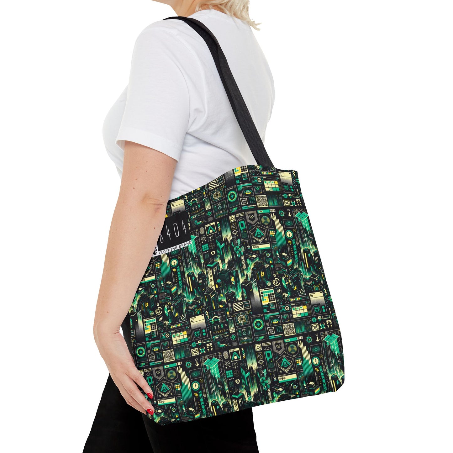 Digital Dystopia Tech Noir Tote Bag - 8404 Design-63