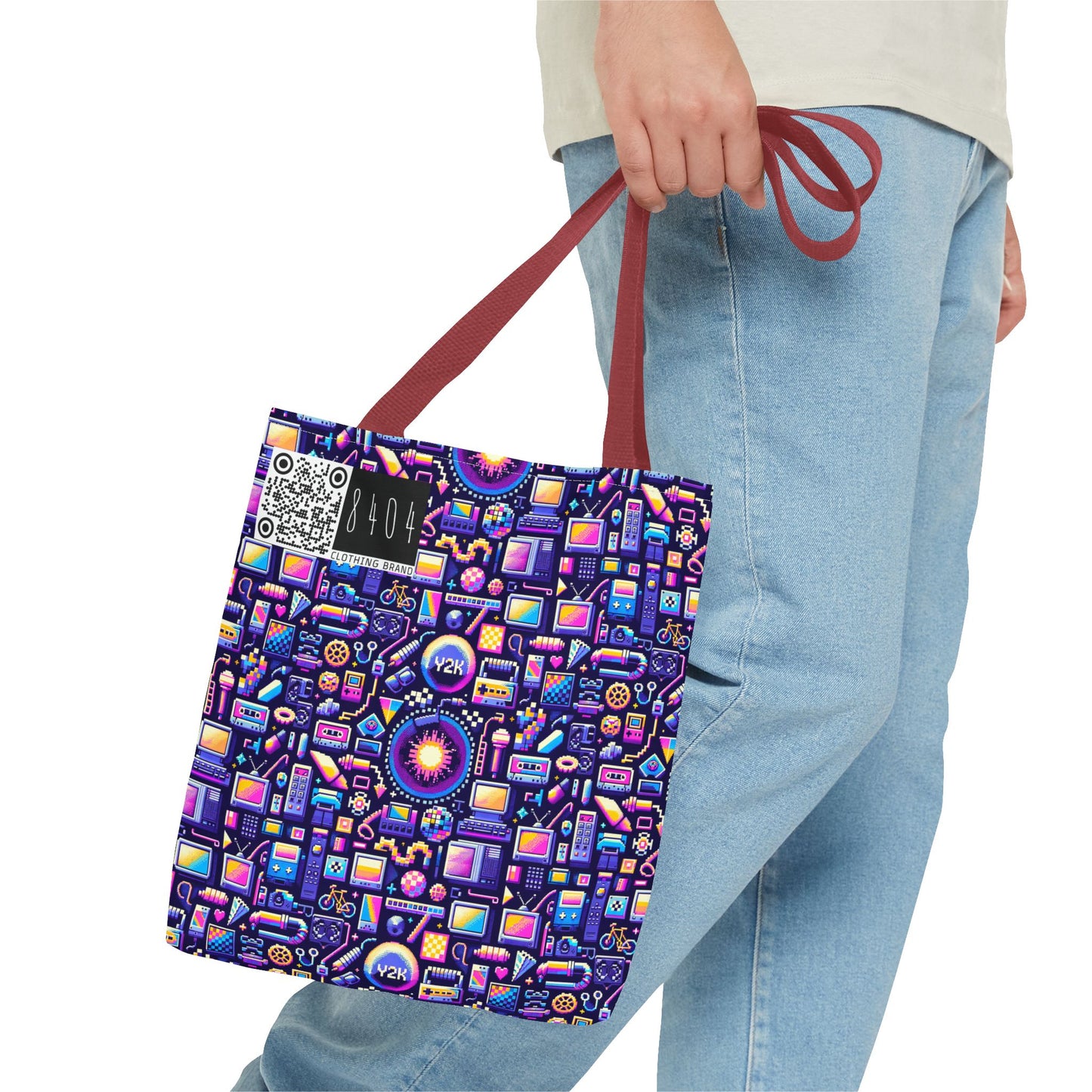 Digital Nostalgia Modern Retro Fusion Tote Bag - 8404 Design-64