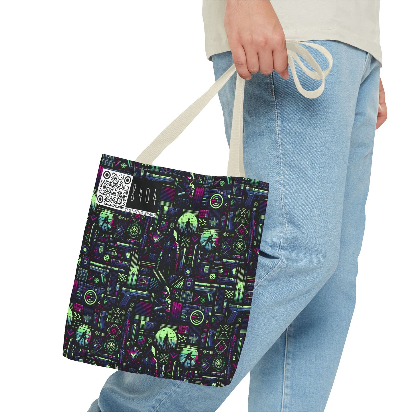 Tech Noir Futuristic Cyberpunk Tote Bag - 8404 Design-63