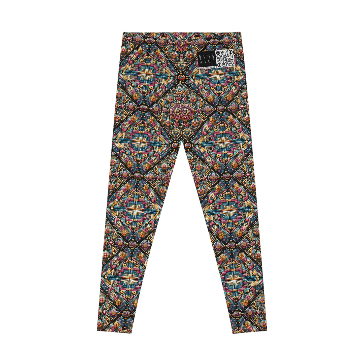 Cultural Fusion Tech Blend of Cultural Heritage With Tech-Inspired Elements Stretch Leggings - 8404 Design-58