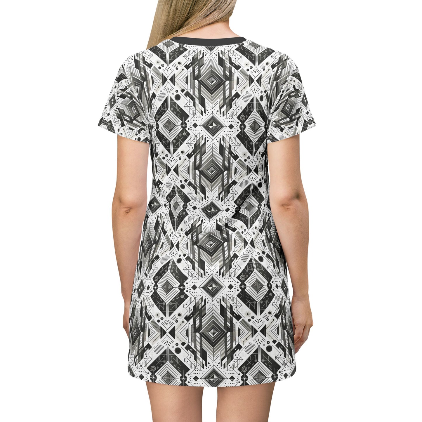Digital Minimalism Minimalist Tech T-Shirt Dress - 8404 Design-51