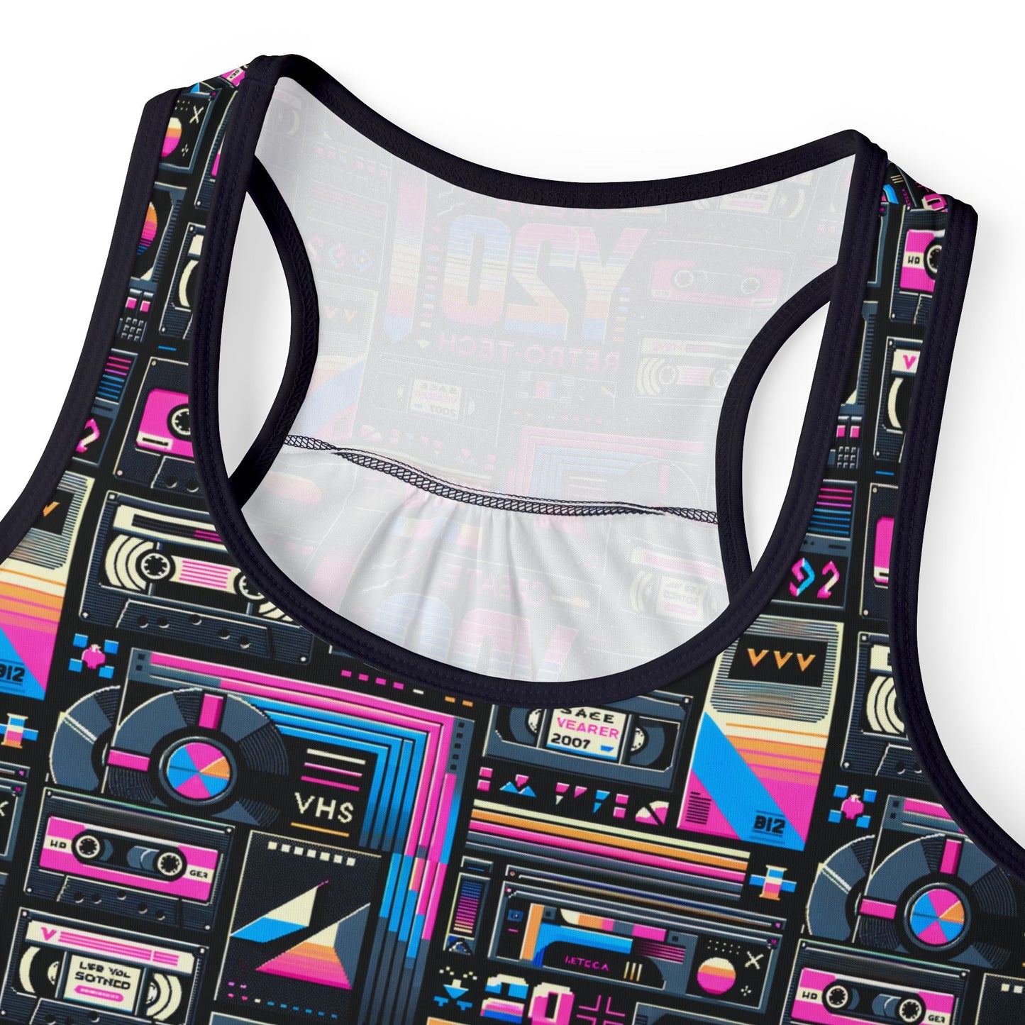 Digital Nostalgia Tech-Inspired Retro Fusion Women's Tank Top - 8404 Design-65