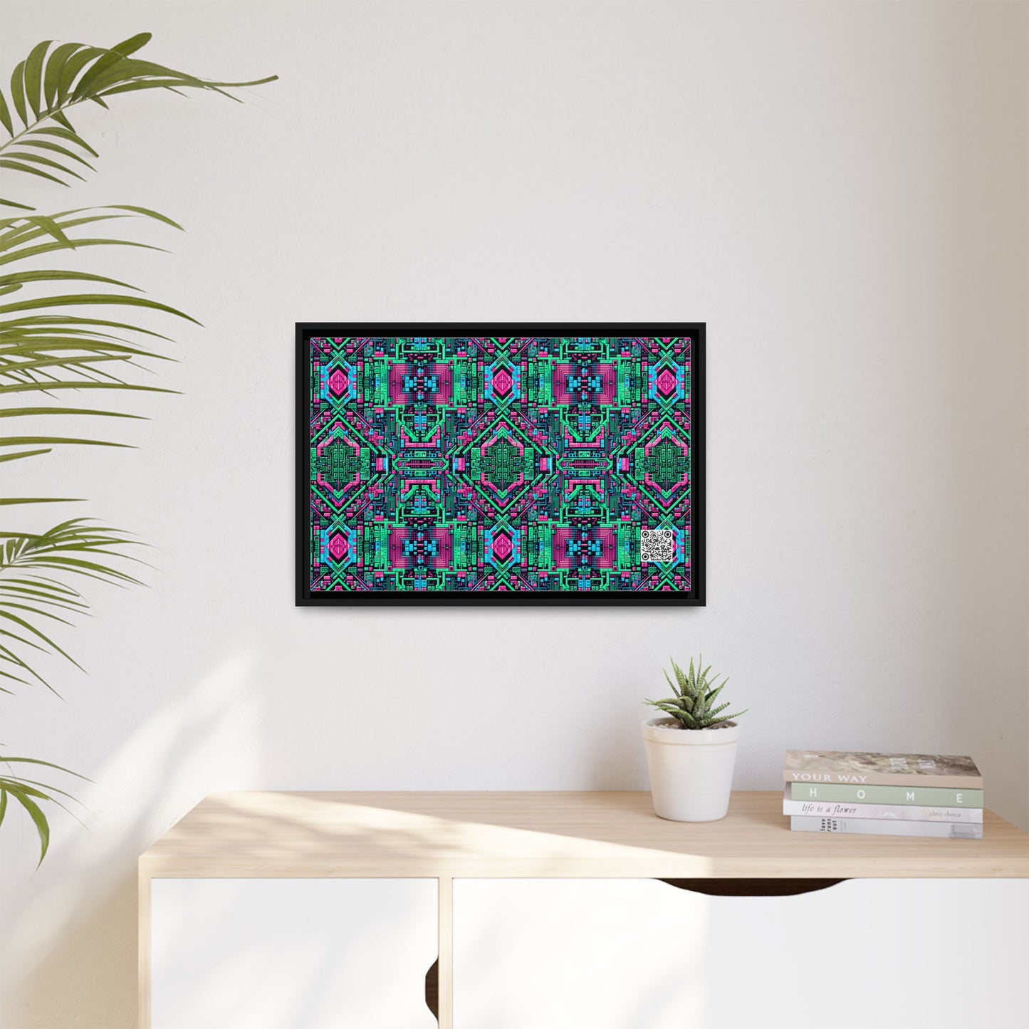 Digital Glitch Vibes Tech-Inspired Streetwear Matte Canvas, Framed (multi-Color) - 8404 Design-71 B