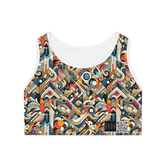 Abstract Graphic Art Modern Artistic Expression Sports Bra - 8404 Design-62