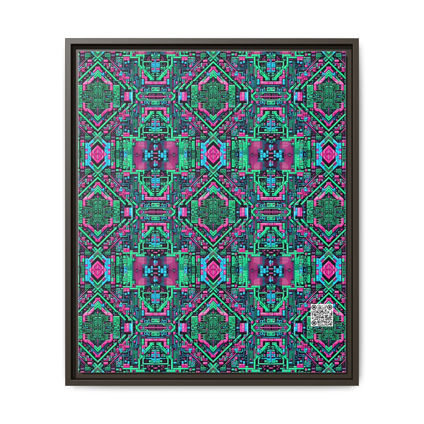 Digital Glitch Vibes Tech-Inspired Streetwear Matte Canvas, Framed (multi-Color) - 8404 Design-71 B