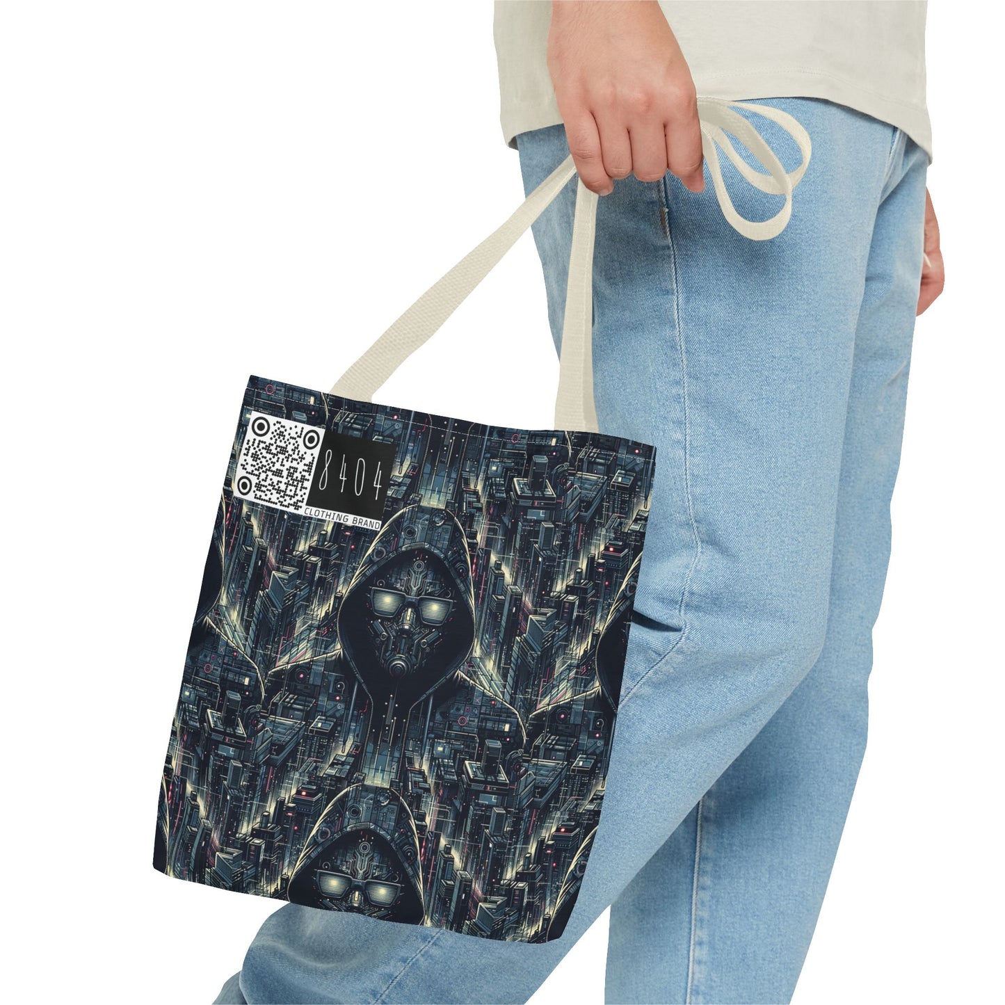 Tech Noir Aesthetics Sleek Tech Streetwear Tote Bag - 8404 Design-56