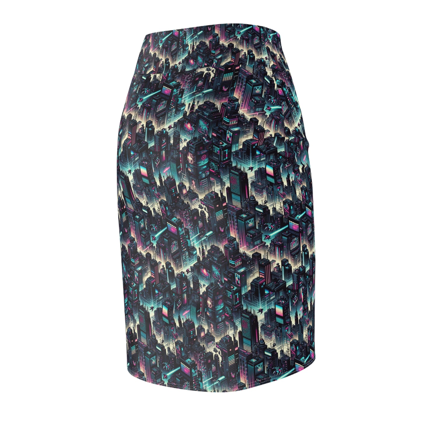 Digital Rebellion Tech-Inspired Streetwear Women's Pencil Skirt - 8404 Design-51