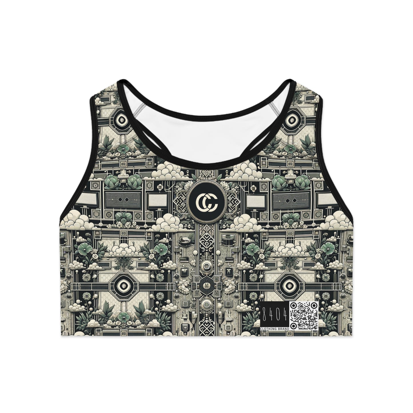 Cyber Garden Party Tech Garden Extravaganza Sports Bra - 8404 Design-54