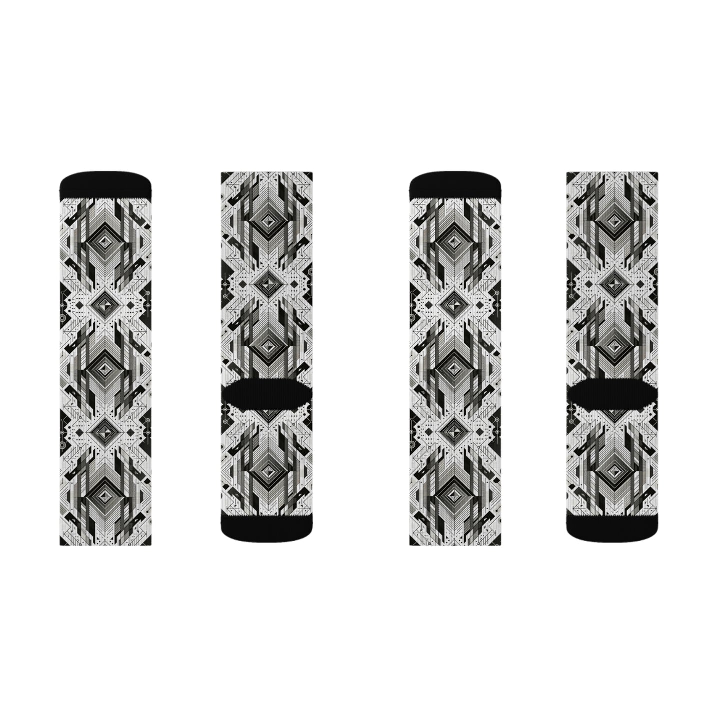 Digital Minimalism Minimalist Tech Sublimation Socks - 8404 Design-51
