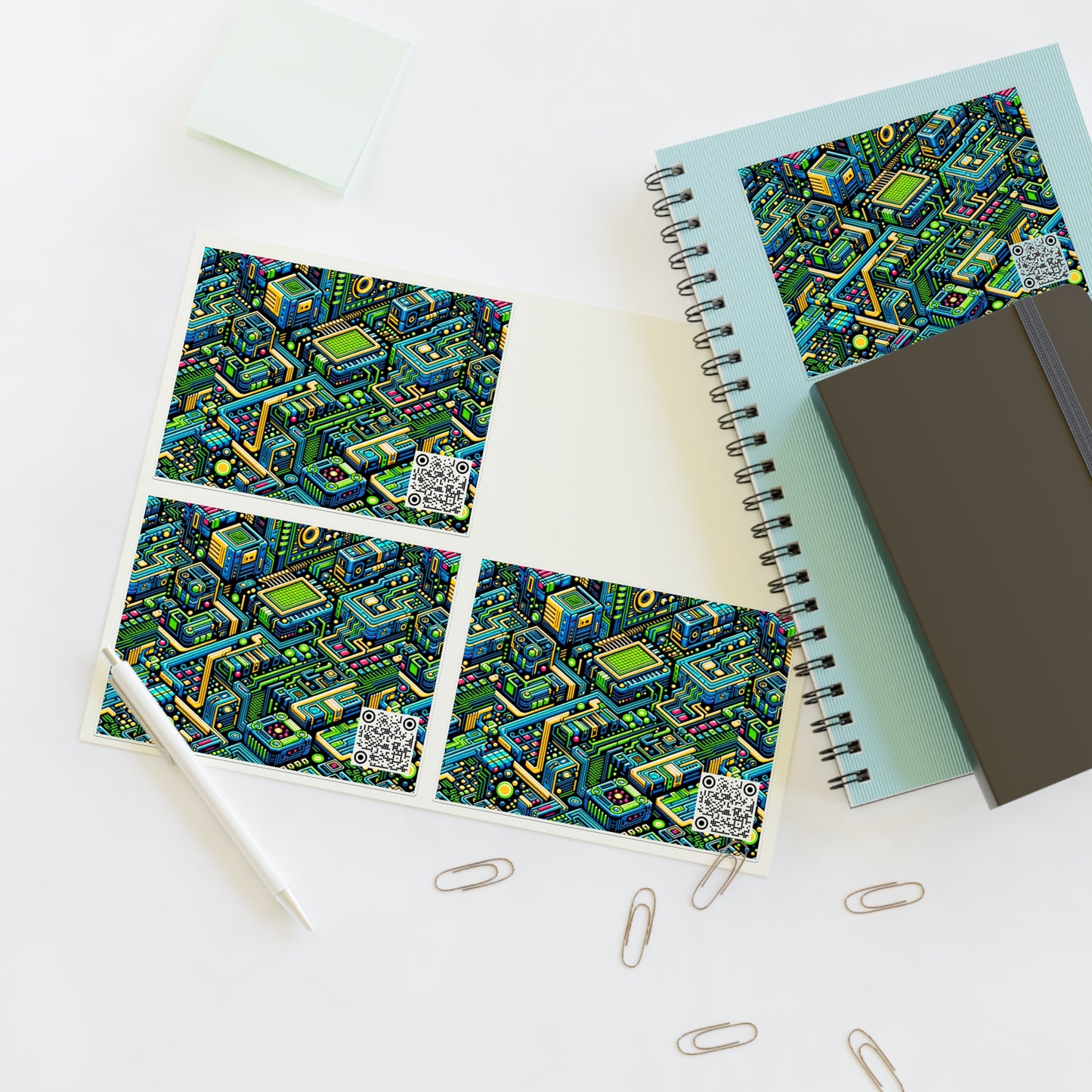 Digital Nomad Chic Cyberpunk Tech Sticker Sheets - 8404 Design-47