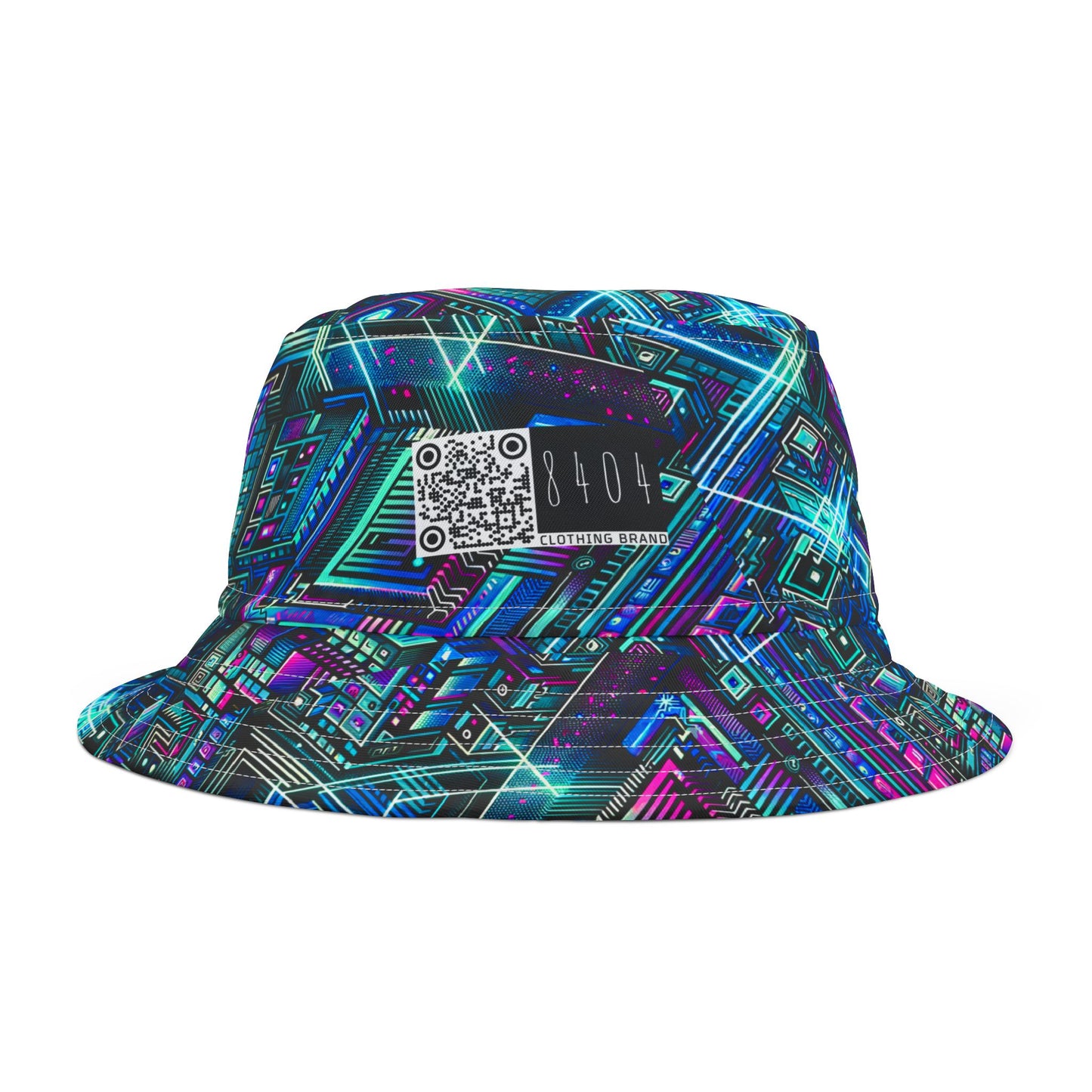 Digital Dreamland Futuristic Tech Aesthetic Bucket Hat - 8404 Design-42