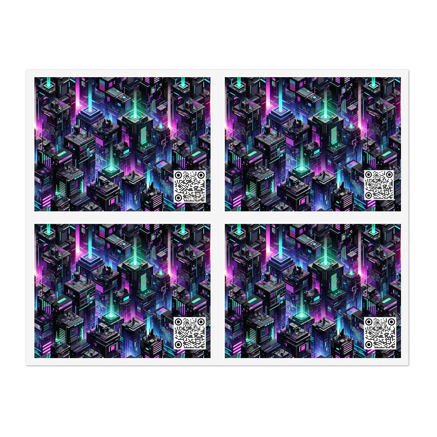 Tech Noir Graphics Futuristic Tech Aesthetics Sticker Sheets - 8404 Design-55