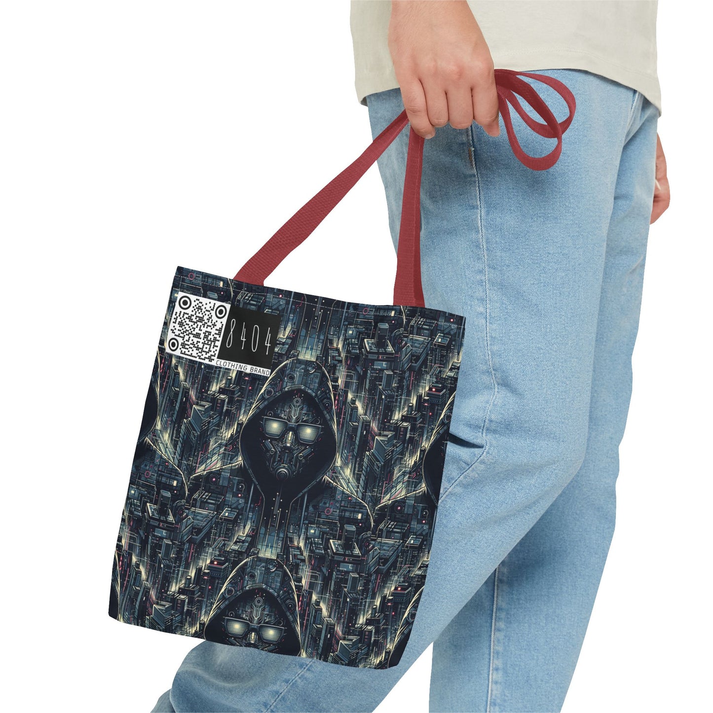 Tech Noir Aesthetics Sleek Tech Streetwear Tote Bag - 8404 Design-56